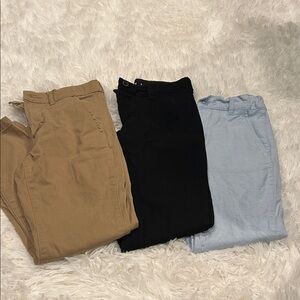 Boys Pants -Tan, Black & Light Blue